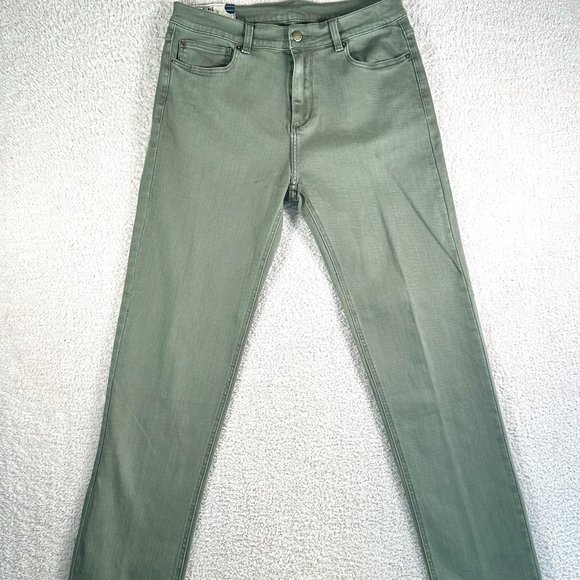 Marine Layer Other - Marine Layer Mens Slim Straight Jeans Size 34x32 Olive Green Beach Stretch Comfy